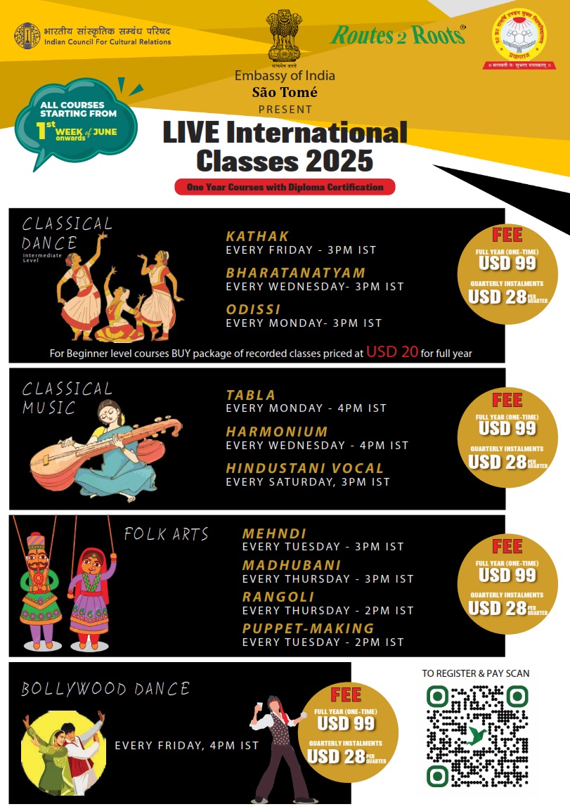Indian Performing Arts - Live International Classes 2025